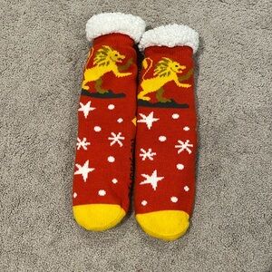 EUC Harry Potter Gryffindor fuzzy nonslip socks